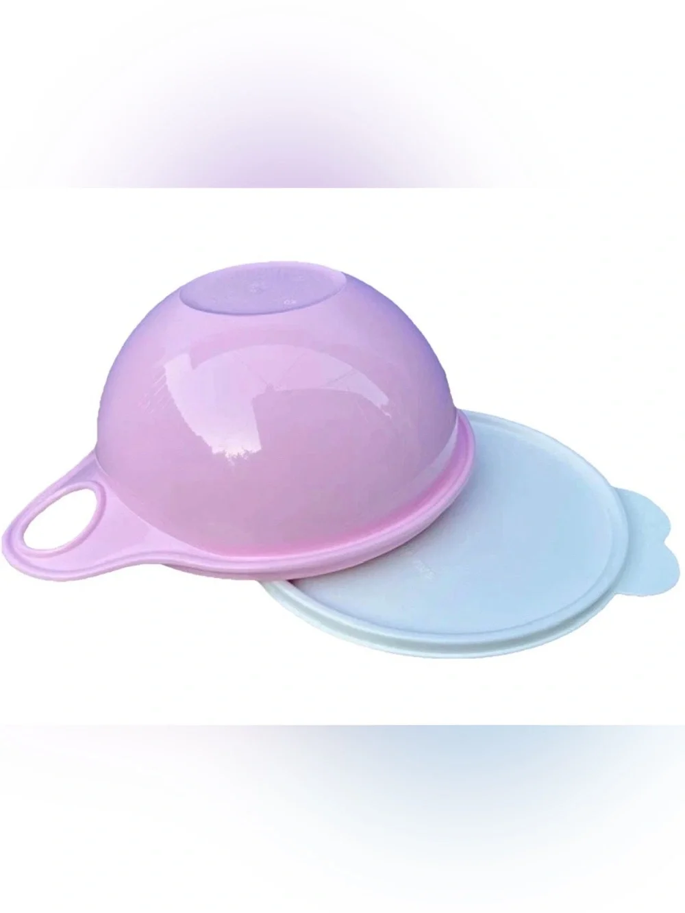TUPPERWARE PINK 6 CUP THATSA MINI MIXING BOWL WHITE LID FRUITS SALAD SNACK SMALL